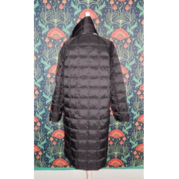 Theory Black Quilted Nylon Detachable Scarf Coat Down Puffer Jacket - Picture 10 of 10